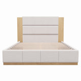 Modern Upholstered Platform Bed With Extended Headboard