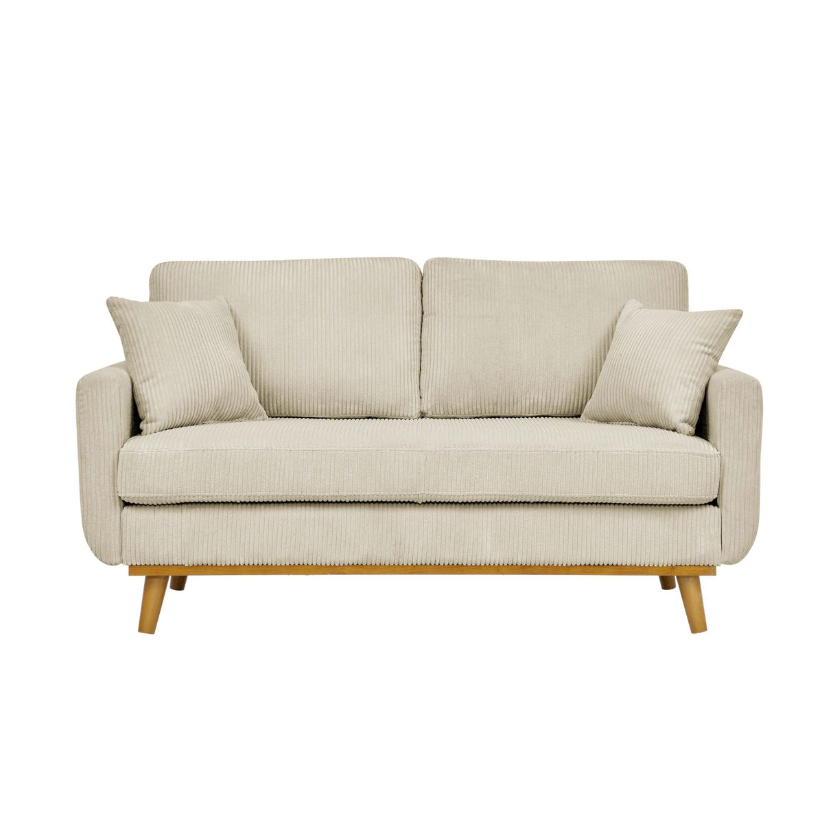 Upholstered Loveseat With Arms And Pillows