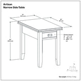 Artisan - Handcrafted Narrow Side Table