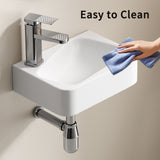 Wall Mounted Bathroom Sink With Faucet And Drain