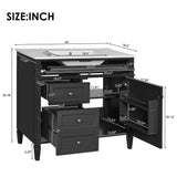 Bathroom Vanity With Top Sink, 2 Drawers And Tip Out Drawer