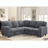 L-Shaped Sofa With Pull Out Sofa Bed With USB