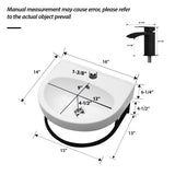 Wall Mounted Bathroom Sink With Towel Bar And Faucet - White / Black