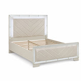 3 Piece Bedroom Contemporary Set, Bed With LED Lights And 2 Nightstands
