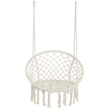 Macrame Hanging Hammock Chair, Rope Swing For Indoor And Outdoor Use
