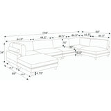 Modern Modular Sectional With Adjustable Back Support