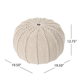 Bordeaux - Knitted Round Pouf Ottoman And Floor Cushion