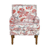 Floral Accent Armchair With Nailhead Trim