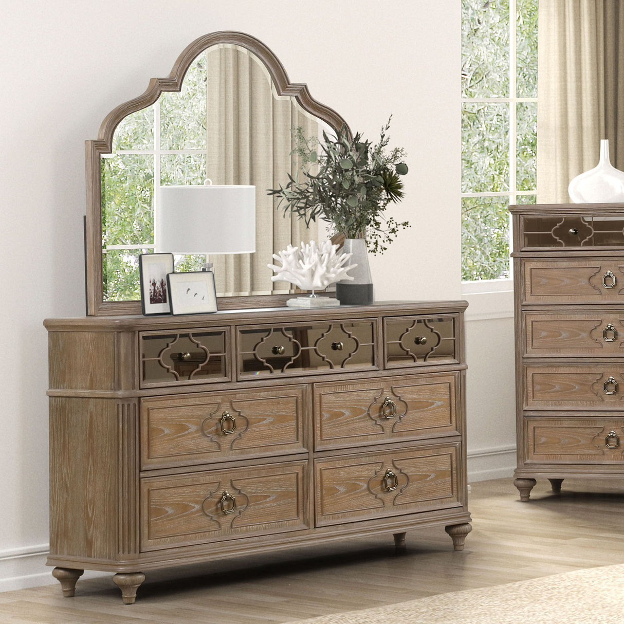 1 Piece Dresser, Dovetail Drawers, Bedroom Furniture - Oak / Rustic