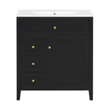 Bathroom Vanity With Sink, 3 Drawers And Adjustable Shelf, Freestanding Storage Unit