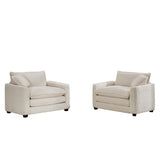 Modern Classic Fabric Single Chair Deep Seat Sofa With Pillow