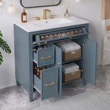 Freestanding Bathroom Vanity With Sink, Soft Close Door, Tip Out Drawer