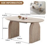 Oval Extendable Dining Table With Dual Pillar Design - Off White
