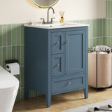 Modern Bathroom Vanity With Sink, Soft Close Drawers & Door, Storage Rack