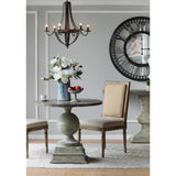 6 Light Metal Chandelier, Hanging Light Fixture With Adjustable Chain For Kitchen, Bulb Not Included - Black