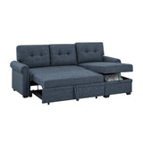 Upholstered Sleeper Sofa With Reversible Storage Chaise