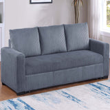 Convertible Sleeper Sofa With Pull Out Bed, Upholstery, Square Arms - Dark Gray