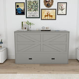 Full Murphy Bed With Storage Drawers, Charging Station, Foldable Panels, And Silent Swivel Wheels