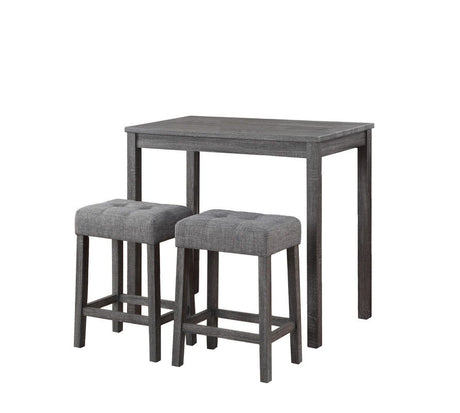Lux - 3 Piece Counter Height Pub Table With Tufted Stools (Set of 3)