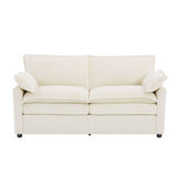 Modern Loveseat Sofa, Upholstered Couch With Side Storage Pockets