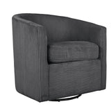 Swivel Accent Chair With U Backrest, Plush Cushion Living Room Furniture