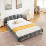 Upholstered Platform Bed Frame, Low Profile Floor Bed, No Box Spring Required