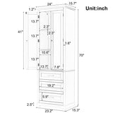Tall Storage Cabinet With 3 Drawers For Bathroom
