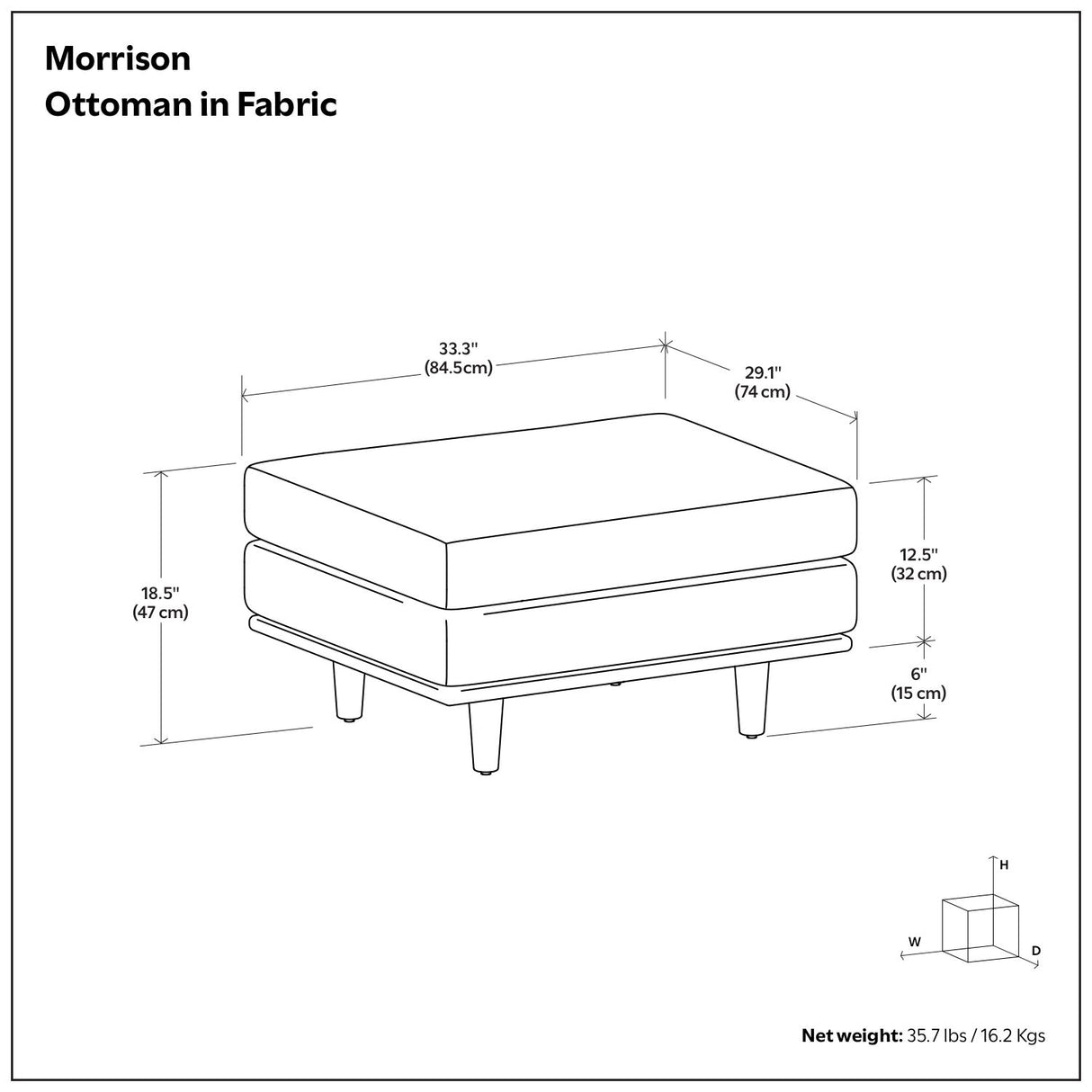 Morrison - Handcrafted Ottoman