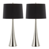 Diana - Contemporary Table Lamp (Set of 2) - Polished Nickel / Black Satin