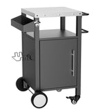 Outdoor Grill Cart With Storage, Rolling Bar Cart With Hooks And Spice Rack Stainless Steel