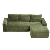 Cloud Sectional Couch, Modular Sectional Sofa With Deep Seat, Boneless Couches With L-Shape Chaise For Living Room - Green
