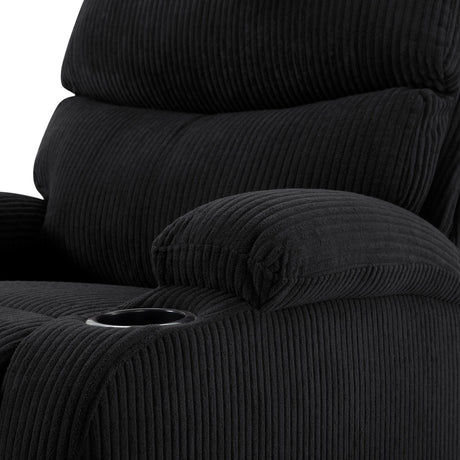 Adjustable Manual Recliner, Ergonomic Lounge Chair With Phone Holder And 2 Cup Holders
