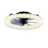 LED Light Source And Remote Control, 3000 - 6500K Dimmable Flush Mount LED Fan Light, 6 Speeds, Quiet DC Motor - Matte Black