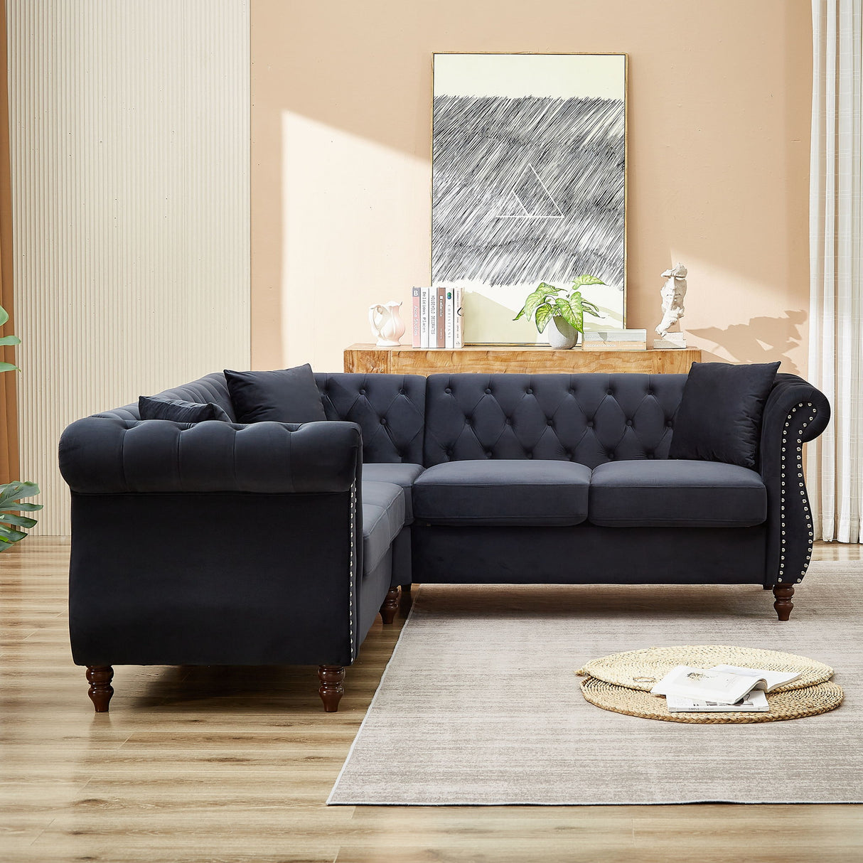 Streamline Modern L-Shaped Corner Sofa