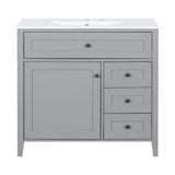 Bathroom Vanity With Sink, Cabinet With 3 Drawers And Adjustable Shelf