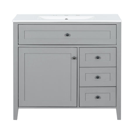 Bathroom Vanity With Sink, Cabinet With 3 Drawers And Adjustable Shelf