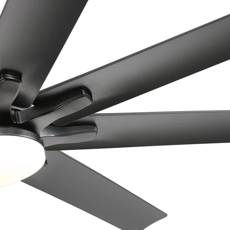 66" Ceiling Fan With Dimmable LED Light, 8 Blades, Smart Remote Control, Reversible DC Motor, For Home Office - Matte Black