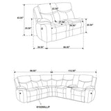 Salerno - Upholstered Power Reclining Sectional Sofa - Dark Gray