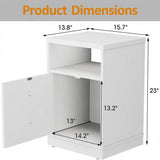 Nightstand With Door & Shelf, 2 Drawer Side Table