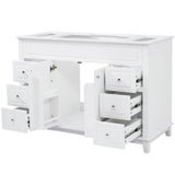 Bathroom Vanity Cabinet Only, 6 Soft Close Drawers & Double Doors - White