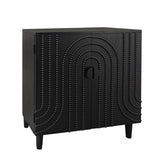 2 Door Storage Cabinet With Adjustable Shelf - Black