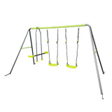 Xns081 Interesting Swingset With Plastic Safe Swing Set 440Lbs For Outdoor Playground For Age 3+ With Face To Face Without Tee - Lime Green