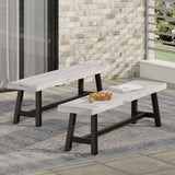 Tranquilizer - Outdoor Acacia Wood Bench With Slat Panel Design