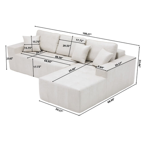 L - Shaped Corner Chaise Sofa Bed