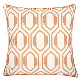 Geometric Embroidered Throw Pillow - Rust