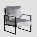 Classic Mid Century Modern Accent Chair With Durable Square Metal Frame, Armchair