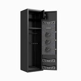 High Large Capacity Mechanical Gun Safe For Rifles & Handguns, Digital Password Lock, Built In Independent Lock Box, Adjustable Shelves - Black