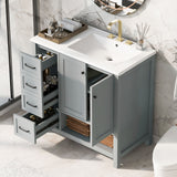 Bathroom Vanity With Sink Top, Bathroom Vanity Cabinet With 2 Doors And 2 Drawers, Open Shelf