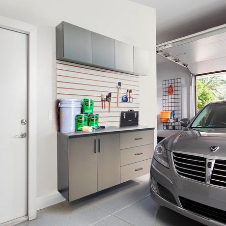 Astro Series - Garage Cabinet Set C With Soft Closing Drawers - Metallic Gray