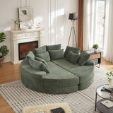 Round Oversized Sofa Bed With 5 Throw Pillows